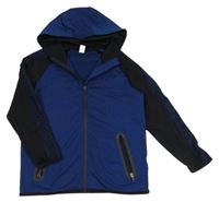 Modro-černá sportovní propínací mikina s kapucí Yigga