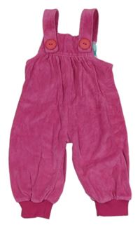 Růžové sametové laclové tepláky 