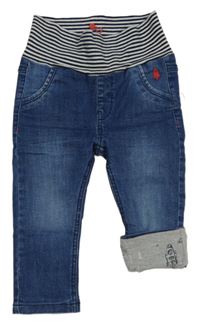 Modré podšité skinny rifle s úpletovým pasem S. Oliver