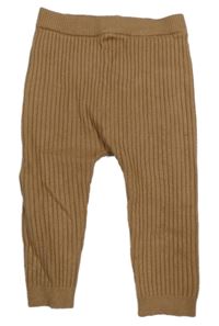 Hnědé pletené žebrované kalhoty Next