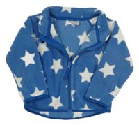 Modrá fleecová propnací mikina s bílými hvězdami Ergee