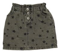 Šedá riflová sukně s hvězdami F&F