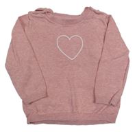 Světlerůžový svetr se srdíčkem M&S