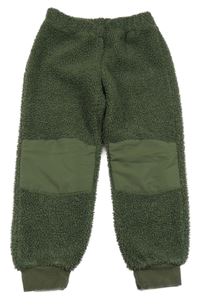 Tmavozelené huňaté tepláky Tchibo