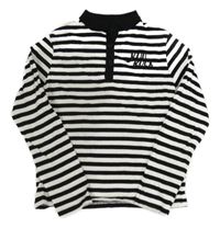 Bílo-černé pruhované polo triko kiabi