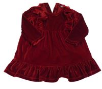 Červené sametové šaty s volánky F&F