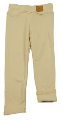 Smetanové thermo legíny s nášivkou shein