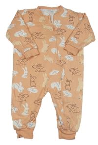 Meruňkový zateplený spací pytel s králíky 