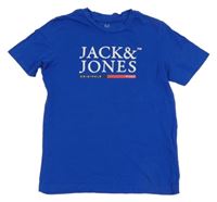 Safírové tričko s logem Jack & Jones