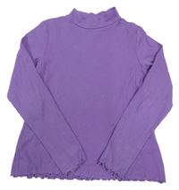 Fialové žebrované triko H&M