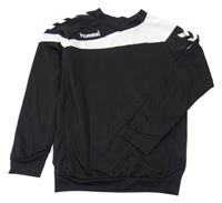 Černo-bílá sportovní mikina s logem Hummel
