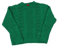 Zelený svetr s perforovaným vzorem S. Oliver
