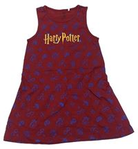 Vínové vzorované šaty - Harry Potter 
