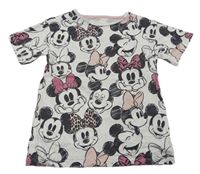 Bílé tričko s Mickeym a Minnie George