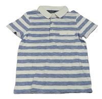 Bílo-modré pruhované polo tričko Primark
