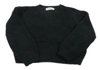 Černý žinylkový crop svetr zn. H&M