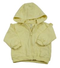 Žlutá propínací mikina s volánky s madeirou a kapucí F&F