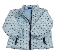 Světlemodrá šusťáková zateplená bunda s motýlky Lupilu