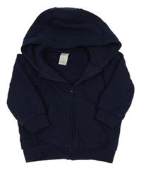 Tmavomodrá propínací mikina s kapucí H&M