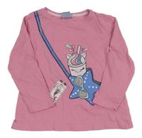 Růžové triko s kabelkou Kiki&Koko