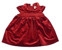 Vínové sametové šaty s límečkem C&A