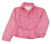 Růžová šusťáková jarní bunda s páskem Geox