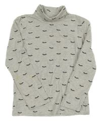 Světlešedý melírovaný rolák s řasami 