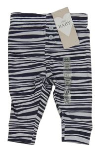 Nové - Tmavomodro-světlemodré pruhované legíny M&S