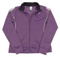 Fialovo-bílá propínací sportovní mikina Domyos