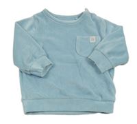 Světlemodrá plyšová mikina 