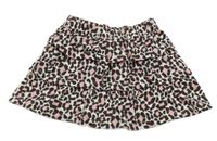 Bílo-hnědo-růžová sukně s leopardím vzorem bpc