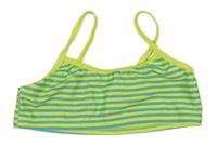 Neonově žluto-modrá pruhovaná plavková lambáda Alive