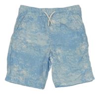 Světlemodré batikované plátěné kraťasy Primark