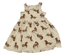 Béžové šaty s koníky H&M