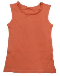 Oranžový žebrovaný top