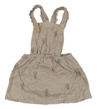 Béžové laclové květované laclové šaty s všitým body H&M