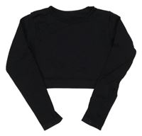 Černé crop sportovní triko 