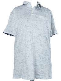 Pánské bílo-modré melírované polo tričko Primark 