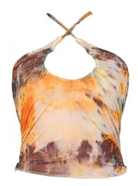 Dámský oranžový batikovaný crop top 