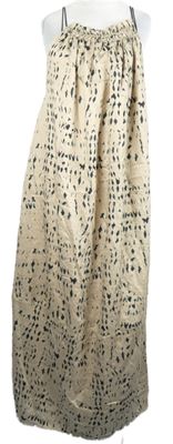 Dámské béžovo-černé vzorované midi šaty H&M