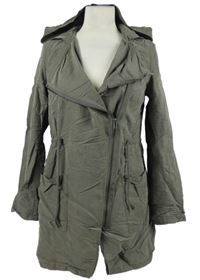 Dámská khaki šusťáková lehká parka s kapucí H&M