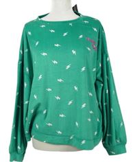 Nové - Dámské zelené sametové pyžamové triko s nápisem Dunnes 