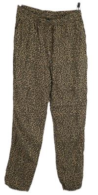 Dámské béžovo-černé vzorované volné kalhoty New Look 