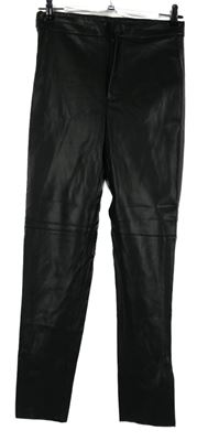 Nové - Dámské černé koženkové skinny kalhoty Zara 