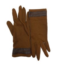 Nové - Dámské hnědé prstové rukavice 