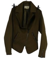 Dámský olivový vlněný bomber H&M vel. 32