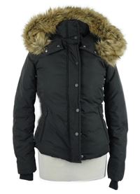 Dámská černá šusťáková zateplená bunda s kapucí H&M