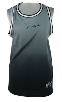 Pánské šedo-černé ombré sportovní tílko FSBN 