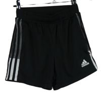 Dámské černé sportovní funkční kraťasy s pruhy Adidas vel. 32