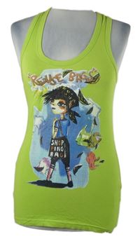 Dámský limetkový top s potiskem 